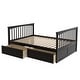 preview thumbnail 85 of 86, Full or Twin Bunk Bed with Safety Guardrail & 2 Storage Drawers, Convertible Beds Wood Slat Support Bunk Bed