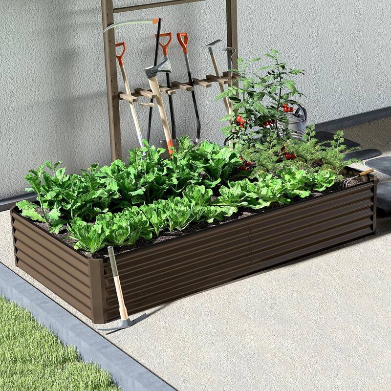 Heavy-Duty Outdoor Garden Planter Box for Vegetables with Safety Edge