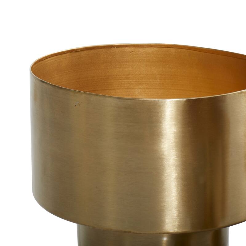 Gold Metal Brushed Indoor Outdoor Planter (Set of 3)