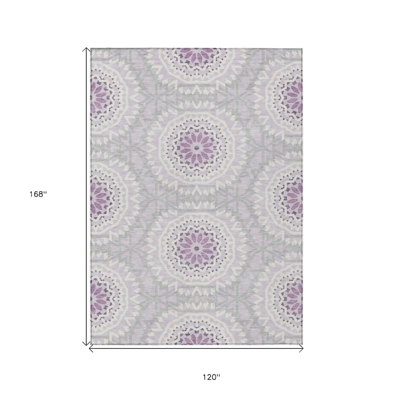 HomeRoots Floral Medallion Transitional Rectangle Outdoor Rug