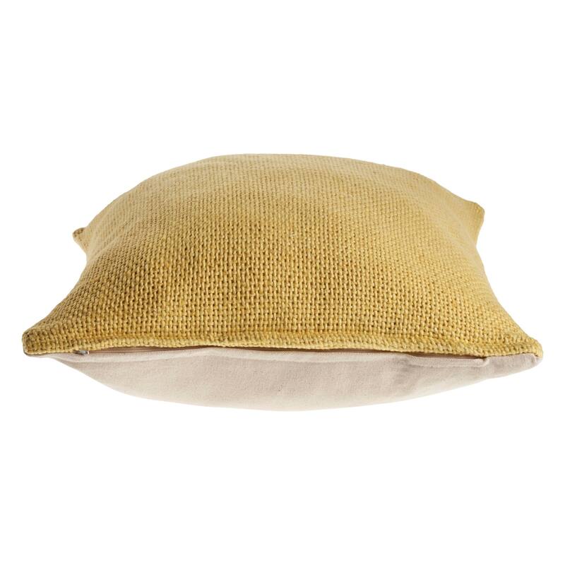 Sevita Cream Gold Solid Throw Pillow