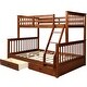 preview thumbnail 6 of 7, Twin-Over-Full Bunk Bed with Ladders and Two Storage Drawers(Can Be Separated), Walnut