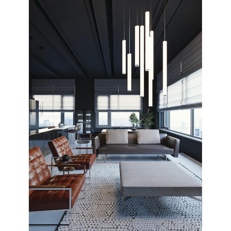 Caden 48-inch LED Pendant with White Acrylic - Satin Nickel
