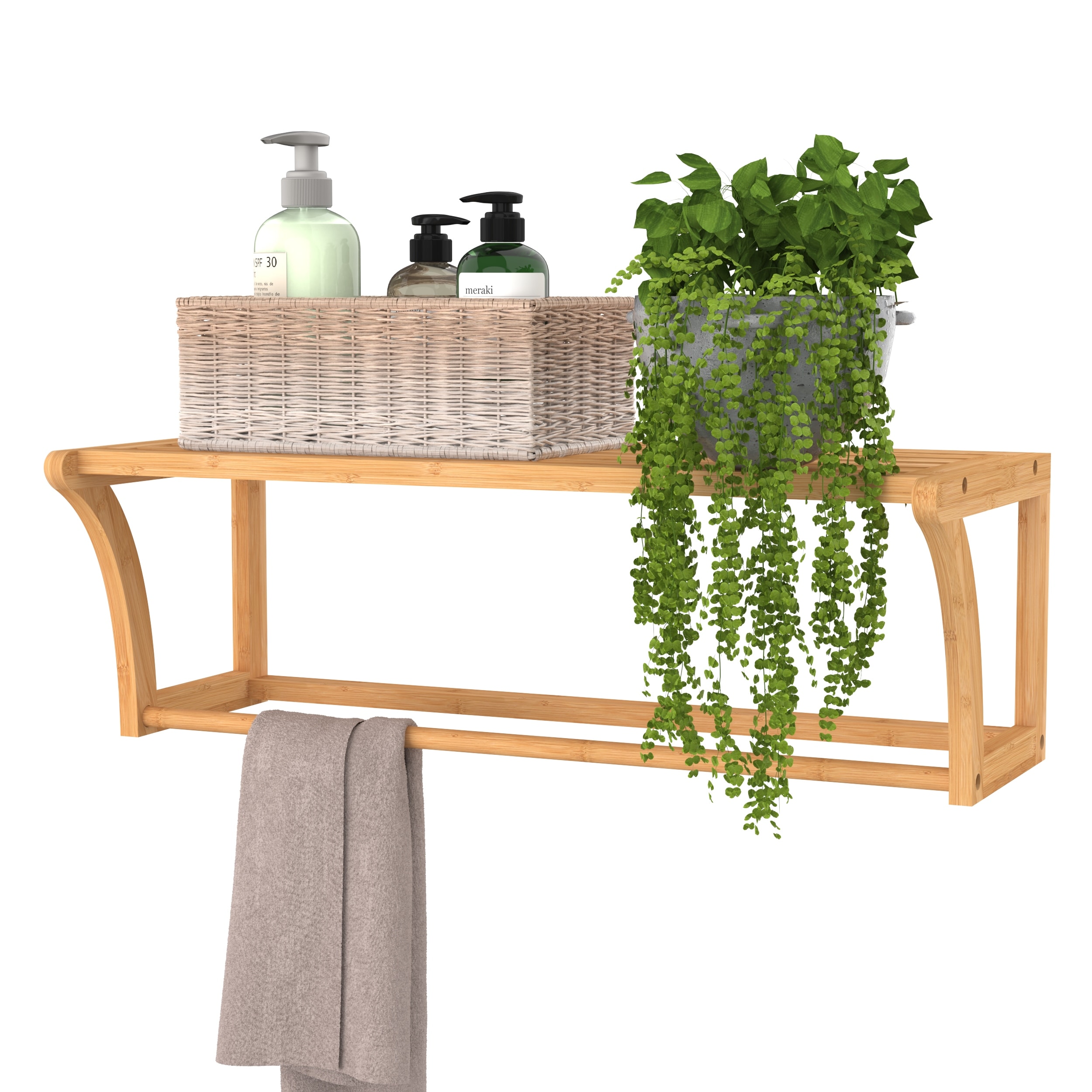 Bamboo wall towel rack online