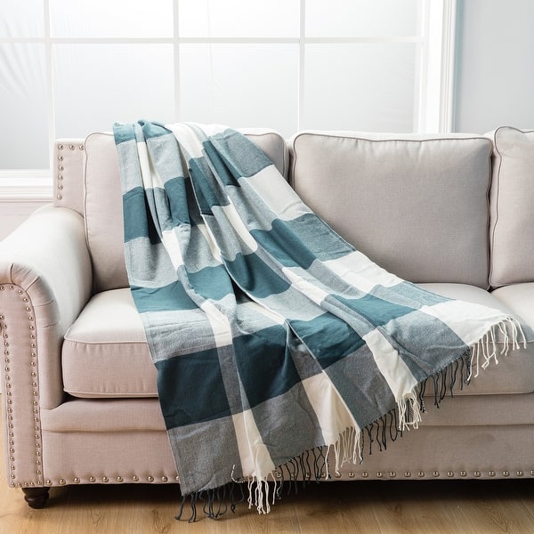 Teal And White Buffalo Check Throw Bed Bath Beyond 41973526