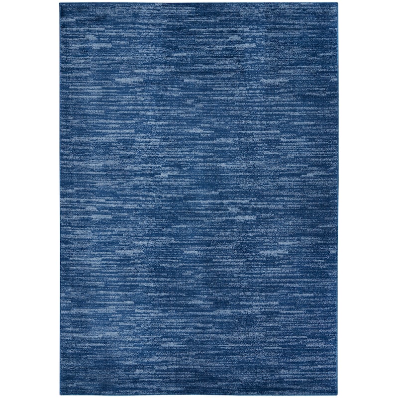 Nourison Modern Solid Indoor/Outdoor Area Rug - 5' x 8' - Navy