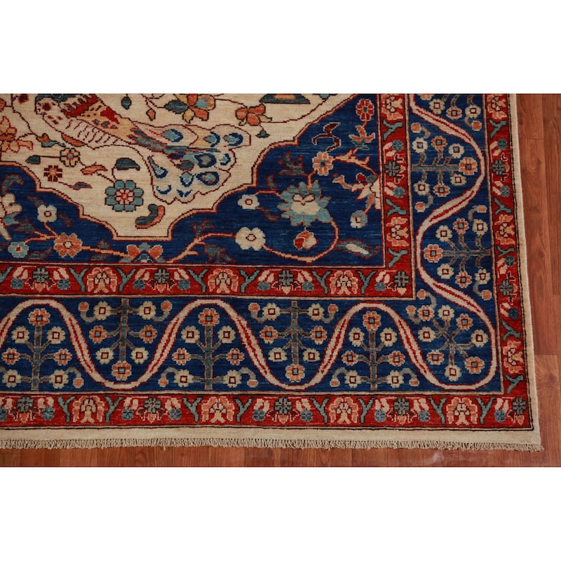 Vegetable Dye Ziegler Oriental Rug Hand-Knotted Wool Carpet - 8'11"x 11'9"