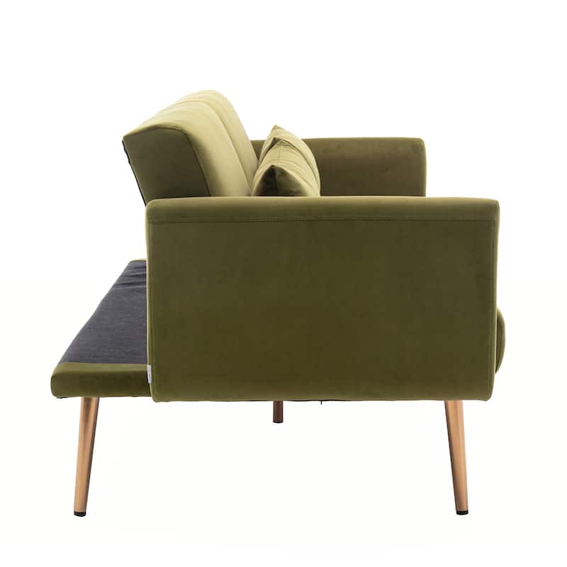 Velvet Upholstered Convertible Loveseats Sleeper Sofa