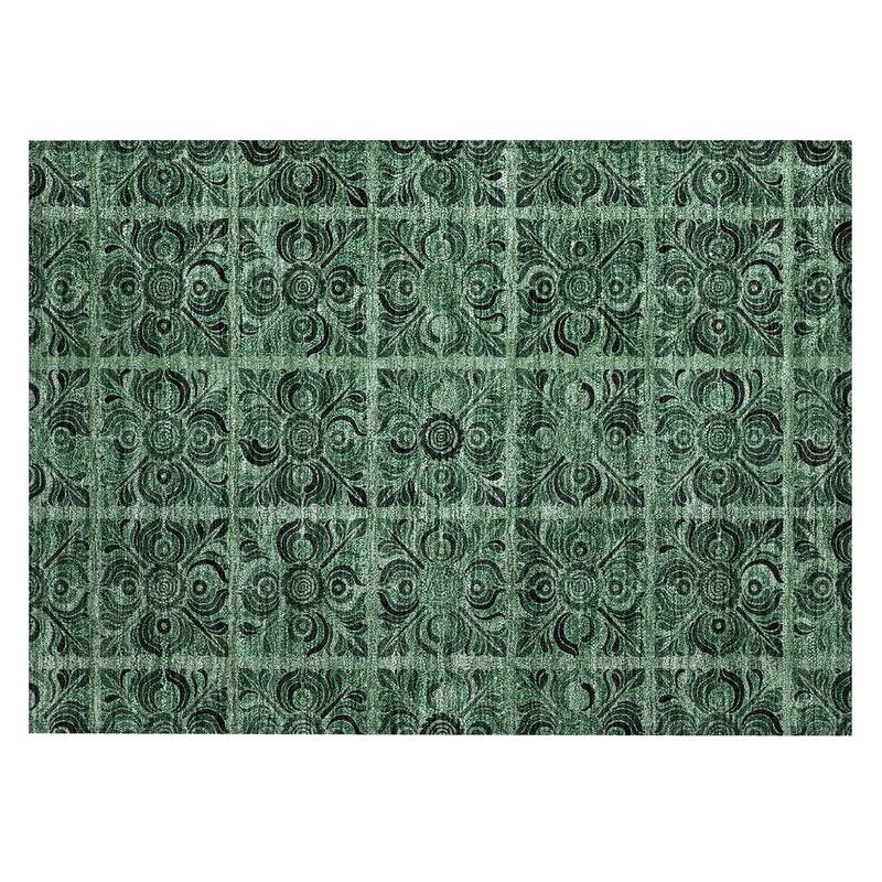 Machine Washable Indoor/ Outdoor Chantille Mosic Rug