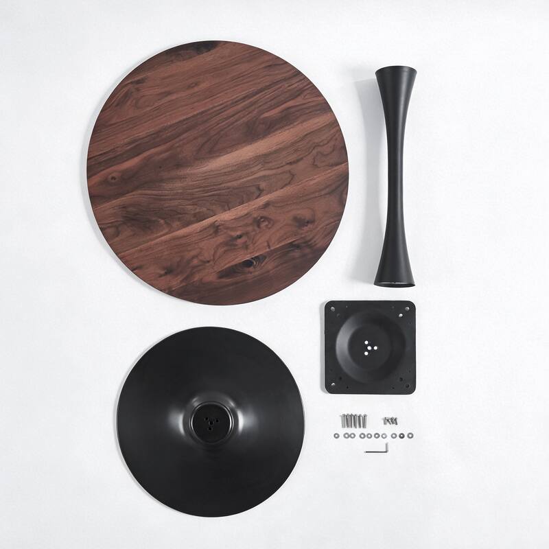 31.5" Mid-century Dining Table for 2-4 people With Round MDF Table Top, Pedestal Dining Table, Coffee Table