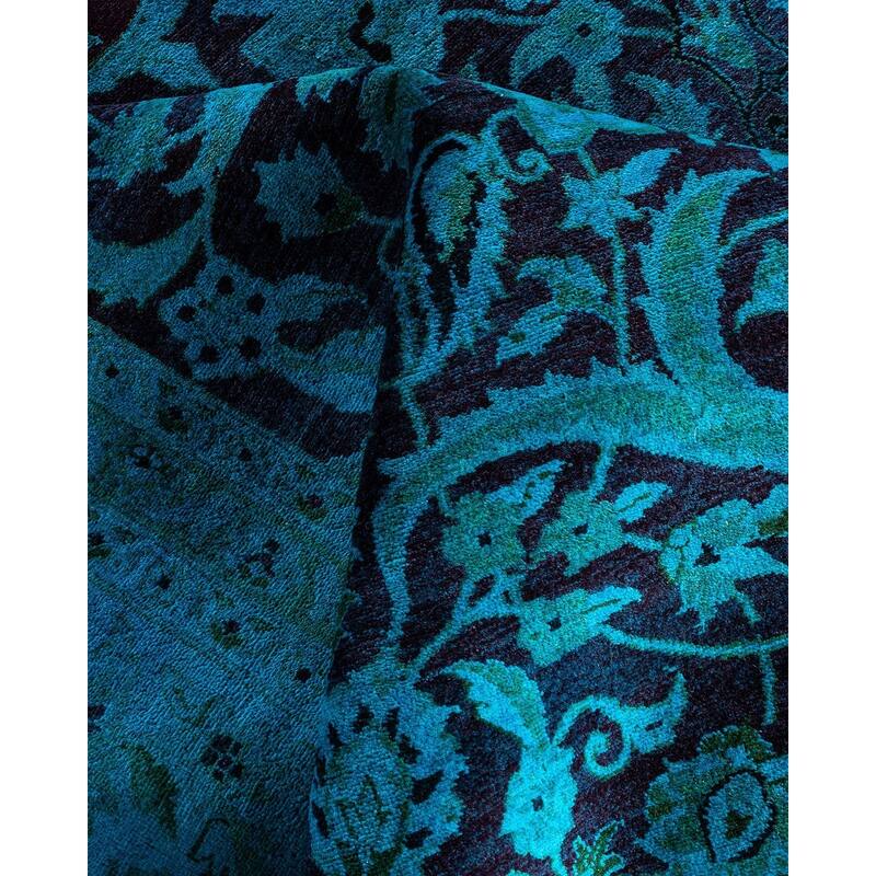 Fine Vibrance One-of-a-Kind Hand-Knotted Area Rug - Blue, 9' 1" x 12' 3" - 9' 1" x 12' 3"