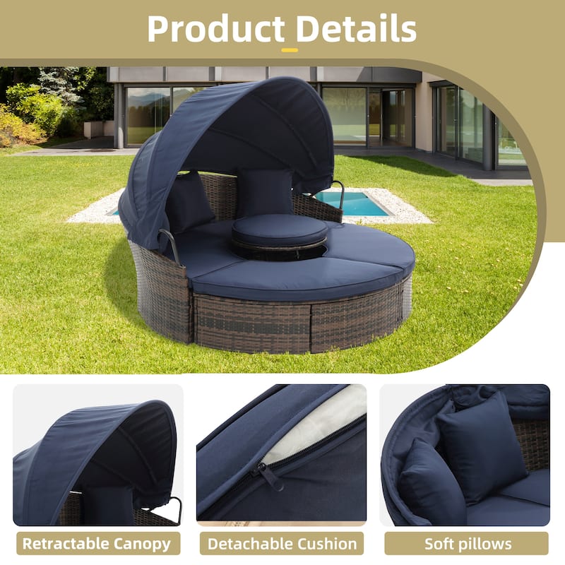GALDWIN outdoor rattan bed, balcony courtyard sunshade sofa