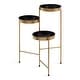 preview thumbnail 37 of 86, Kate and Laurel Finn Metal 3-tier Modern Plant Stand - 16x21x30 Black/Gold