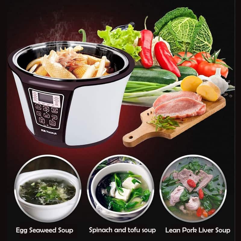 Smart 4 Ceramic Pot Electric Stew Pot, 4in1 Cooker with 3.2L+2x0.65L