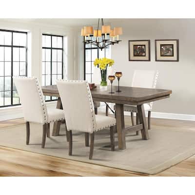 Upholstered Side Chairs Set of 2 - Modern Dining Chairs, Living Room Accent Chairs, Cream Linen Fabric - 40