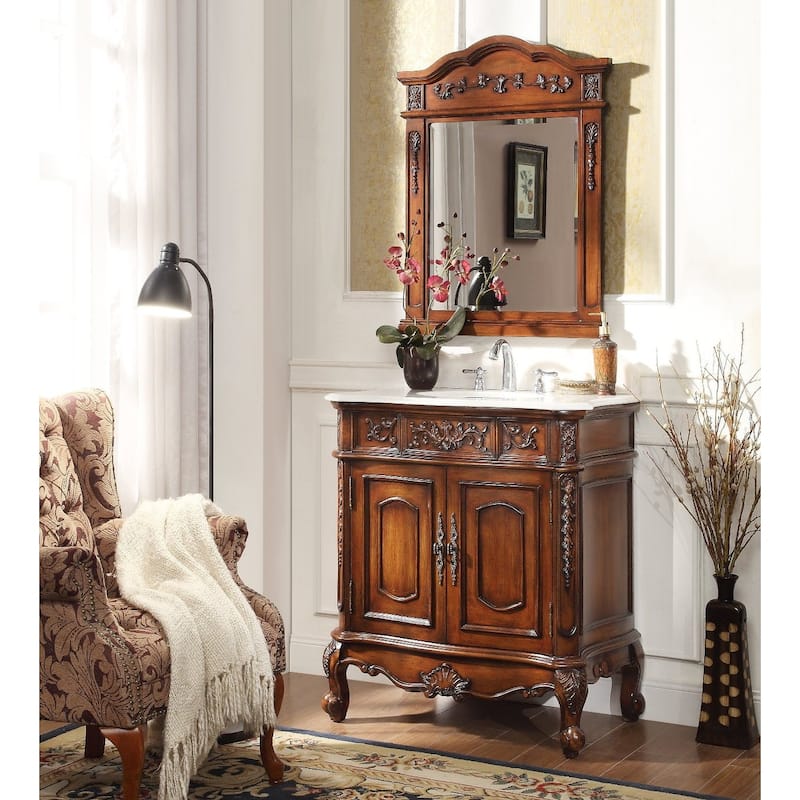 33" Unique Classic Benson Bathroom Sink Vanity - Brown