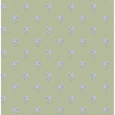 Chesapeake Surdiva Green Floral Fan Wallpaper