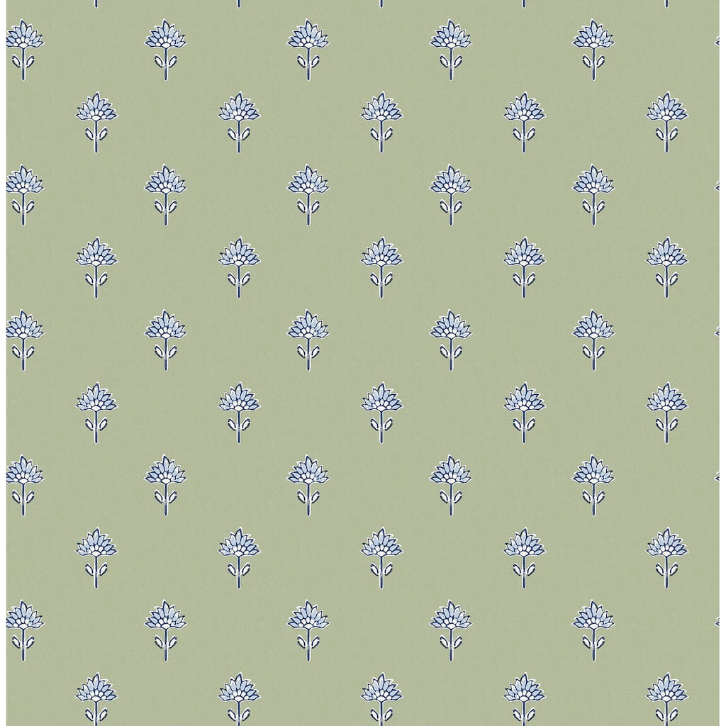 Chesapeake Surdiva Green Floral Fan Wallpaper