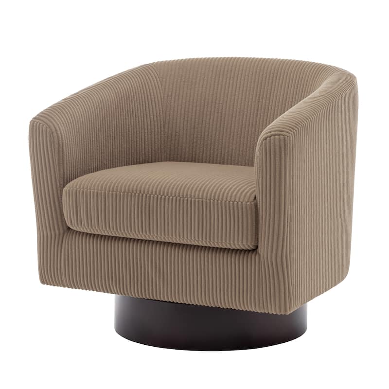 Corduroy Upholstered Swivel Barrel Chair