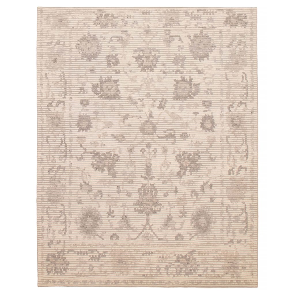 ECARPETGALLERY Hand-knotted Tangier Cream Wool Rug - 7'10 x 9'10