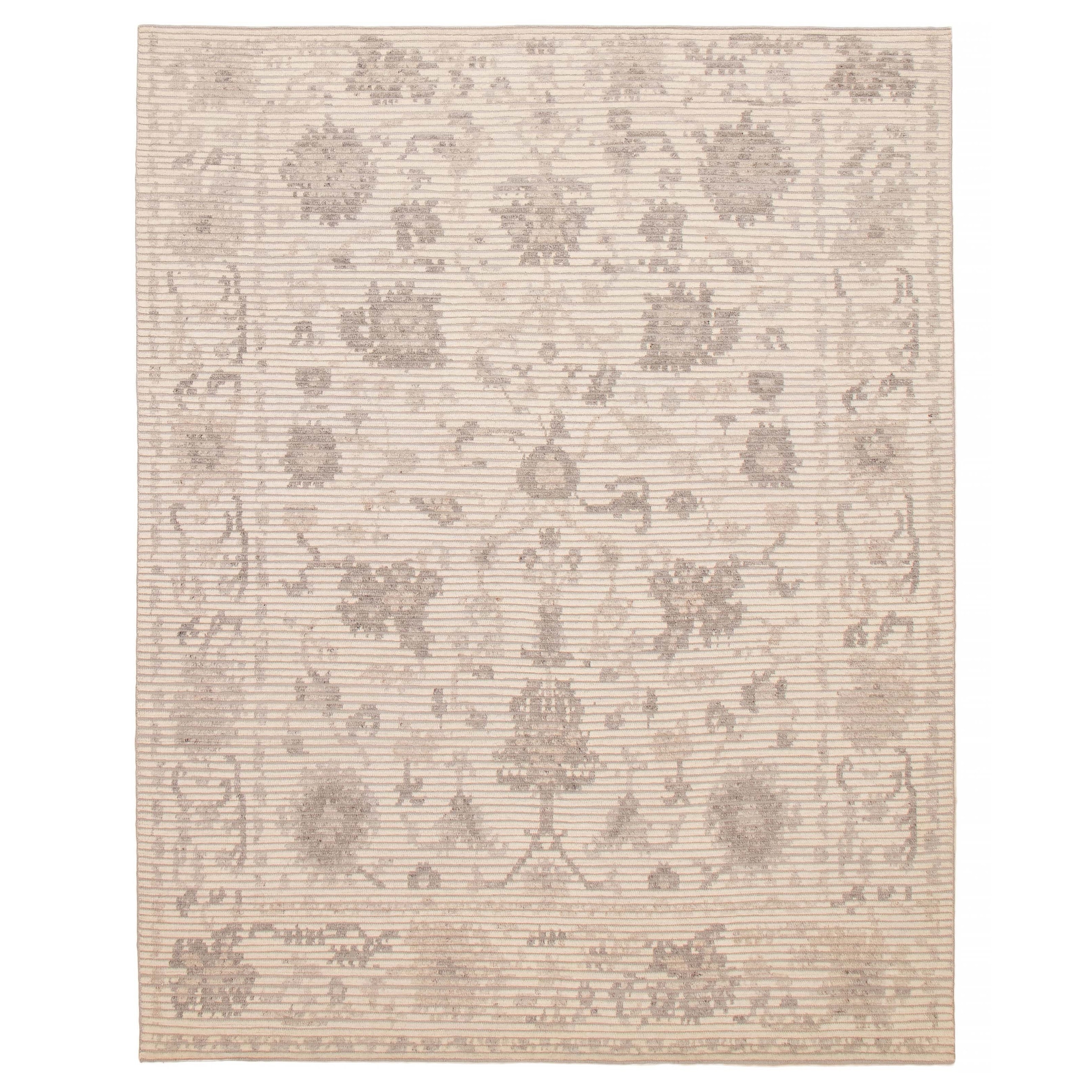 ECARPETGALLERY Hand-knotted Tangier Cream Wool Rug - 7'10 x 9'10