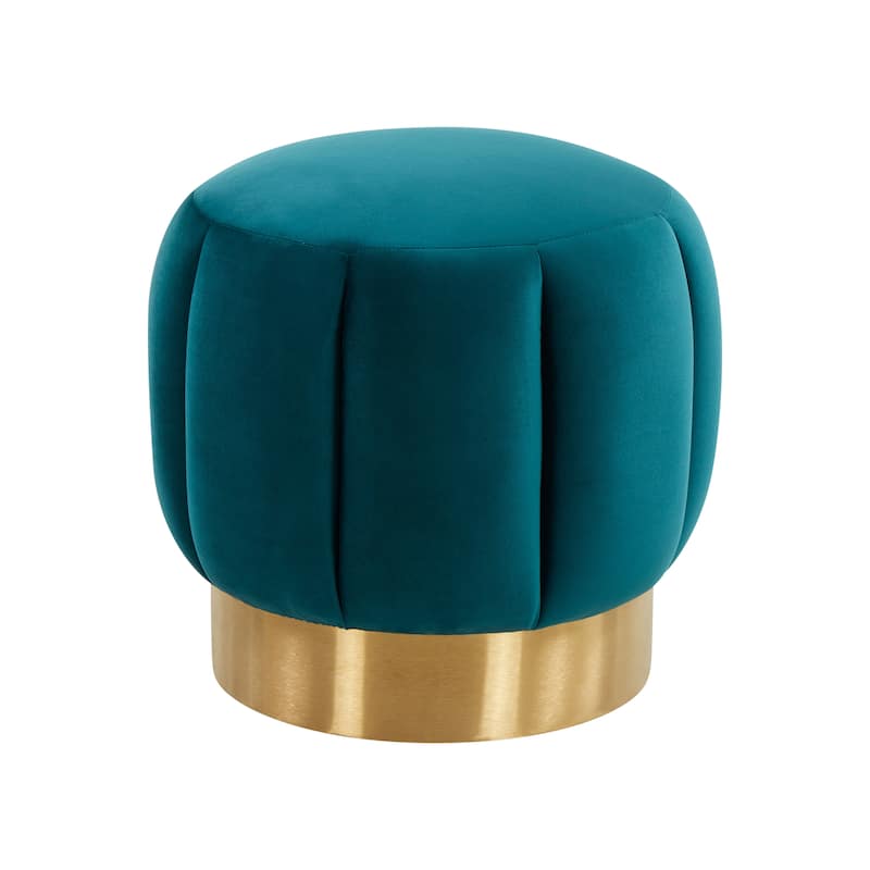 SAFAVIEH Couture Altje Channel Tufted Ottoman - 18.9" W x 18.9" L x 18.5" H - 19Wx19Dx19H