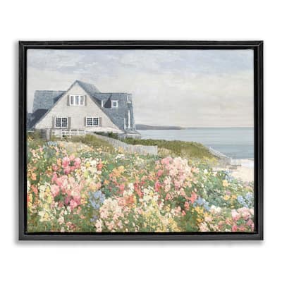 Stupell Coastal Cottage Meadow Framed Floater Canvas Wall Art Design By Amber Sterling