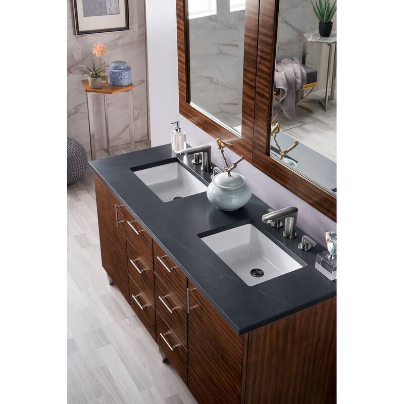 James Martin Vanities Metropolitan 60" Double Vanity, American Walnut