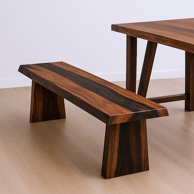 HomeRoots 75" Brown Solid Wood Live Edge Dining Bench - 75.00 in. x 18.00 in. x 18.00 in.