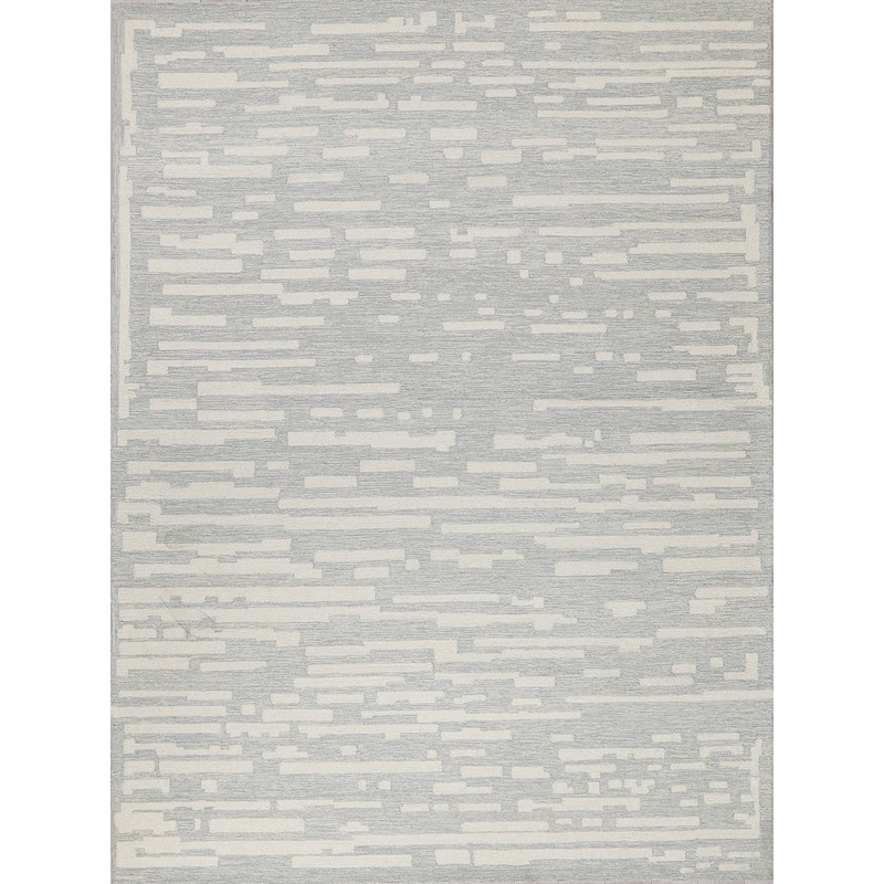 Exquisite Rugs Carmel Handmade Hand-tufted New Zealand Wool on Canvas Light Gray/Ivory Area Rug