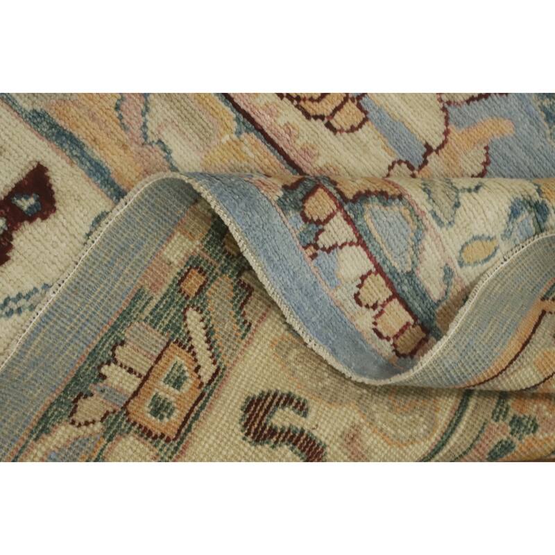 Vegetable Dye Wool Oushak Turkish Area Rug, Medallion Geometric Carpet - 11' 9'' X 9' 0''