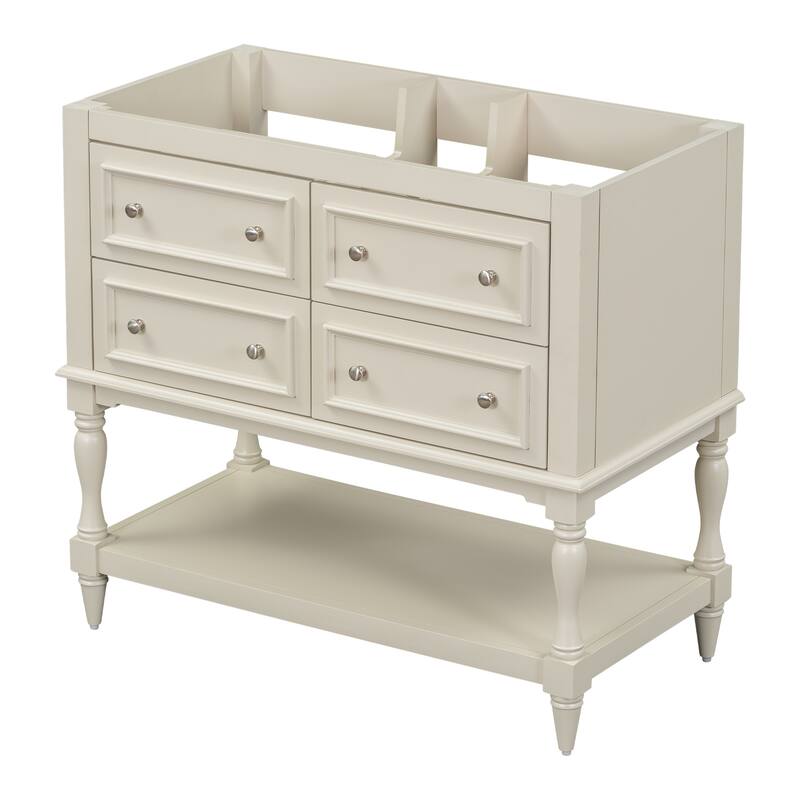 Bathroom Vanity Cabinet Free Standing Vanity Set with 4 Drawers