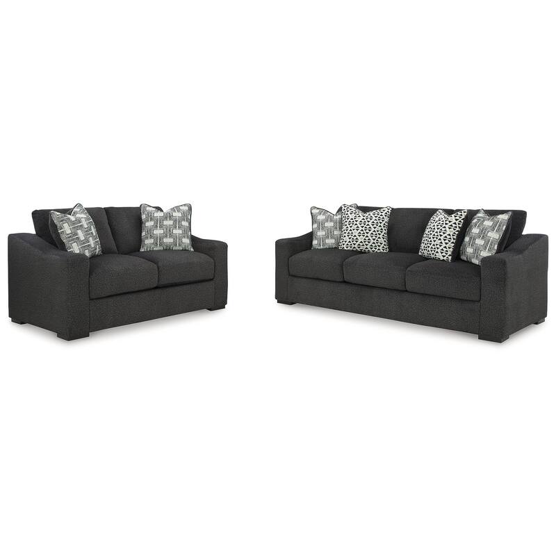 Signature Design by Ashley Wryenlynn Black 2-Piece Upholstery Package - 93"W x 40"D x 40"H