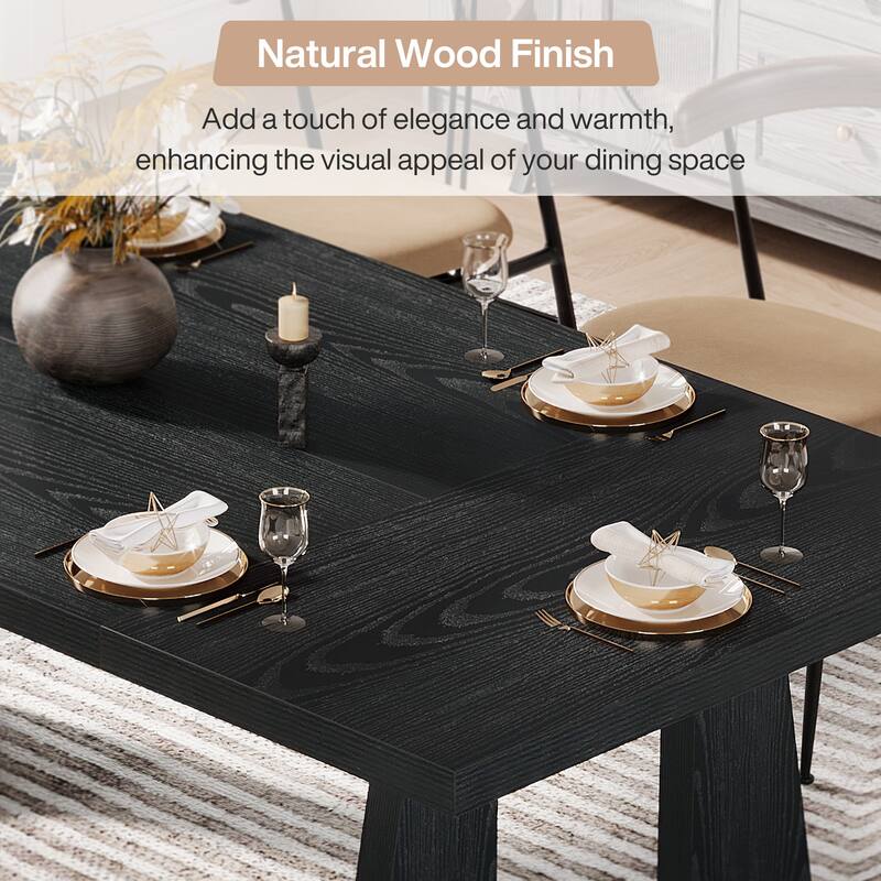 Oak Large Dining Table Wood Rectangular Kitchen Table for Dining Room