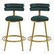 preview thumbnail 7 of 16, Christopher Knight Home - Oliver velvet 27.65-Inch Counter Stool with Iron Frame, Set of 2