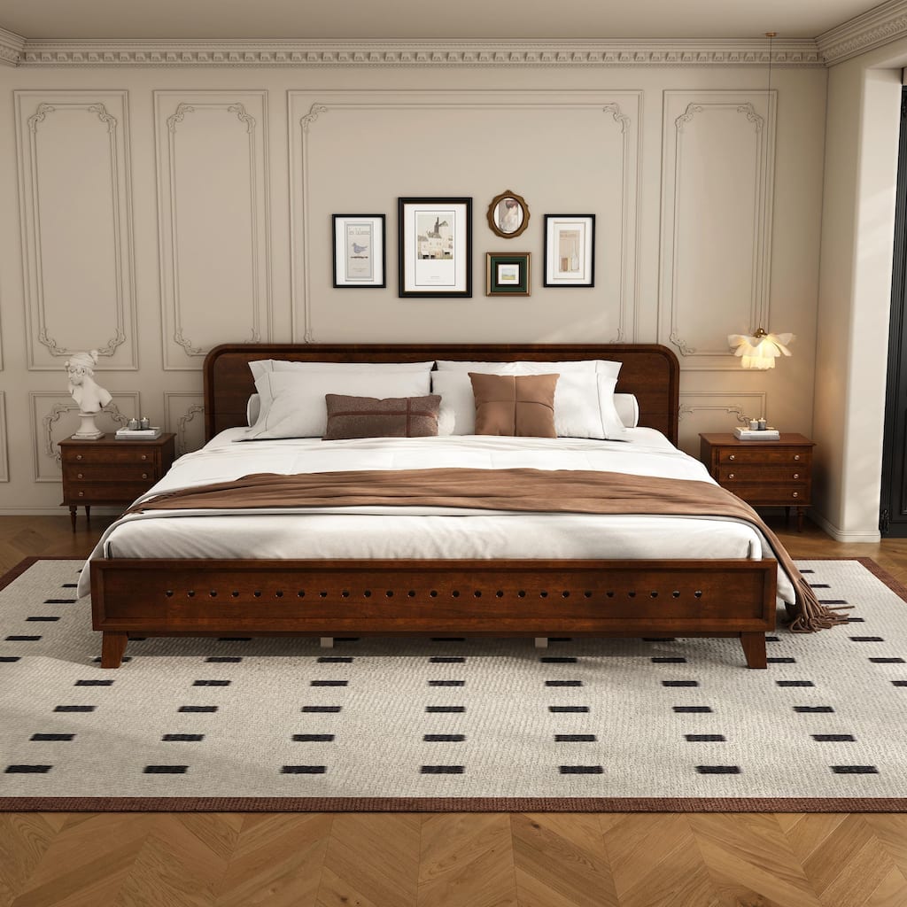 Pine Solid Wood Bed, Sturdy and Stable, No Box Spring Needed