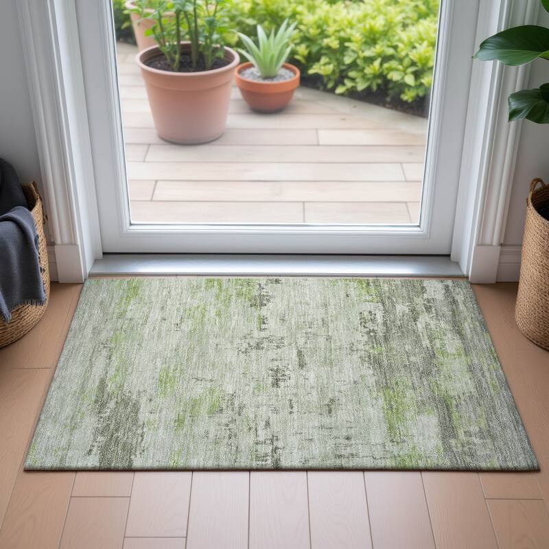 Machine Washable Indoor/Outdoor Abstract Allure Chantille Rug