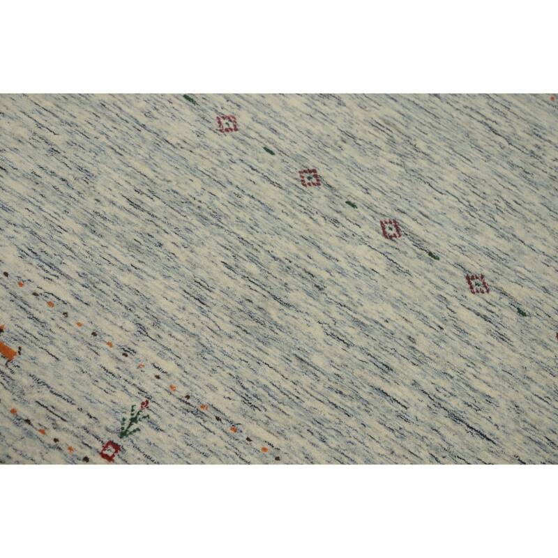 Hand Knotted Oriental 100% Wool Carpet Tribal Animal Pictorial Beige & Ivories Gabbeh Area Rug - 7' 9'' X 5' 0''