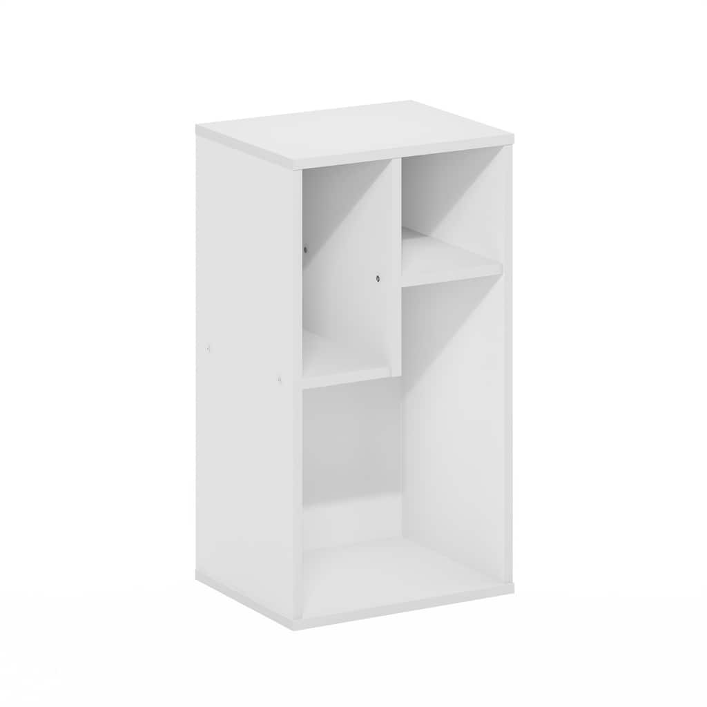 21.26 in. Tall White Wood 3-Shelf Bookcase
