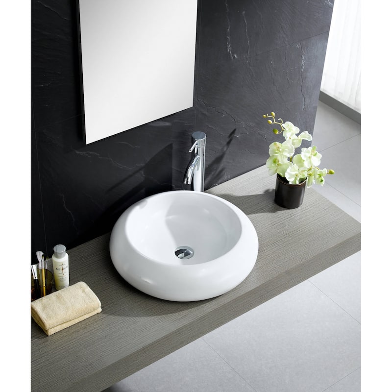 Fine Fixtures Stylish Vitreous-China White Vessel Sink