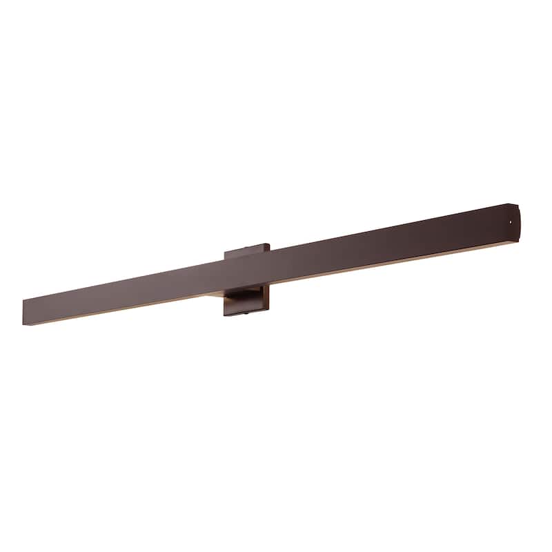Palco Modern Minimalist Indoor/Outdoor Metal 350-Degree Rotatable Dimmable Integrated LED Wall Sconce, by JONATHAN Y - Chestnut - 49.5"