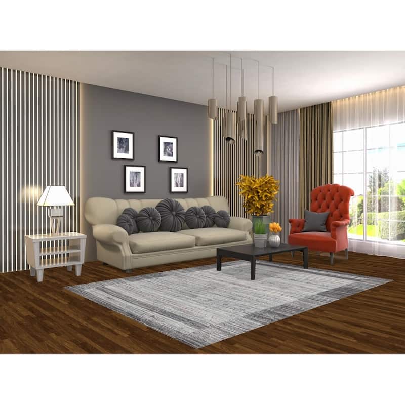 Hand Knotted Oriental 100% Wool Carpet Tribal Tribal Greys & Charcoal Gabbeh Area Rug - 7' 7'' X 5' 6''