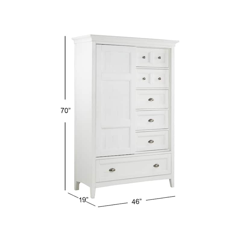 Magnussen Home Heron Cove Chalk White and Dovetail Grey Door Chest