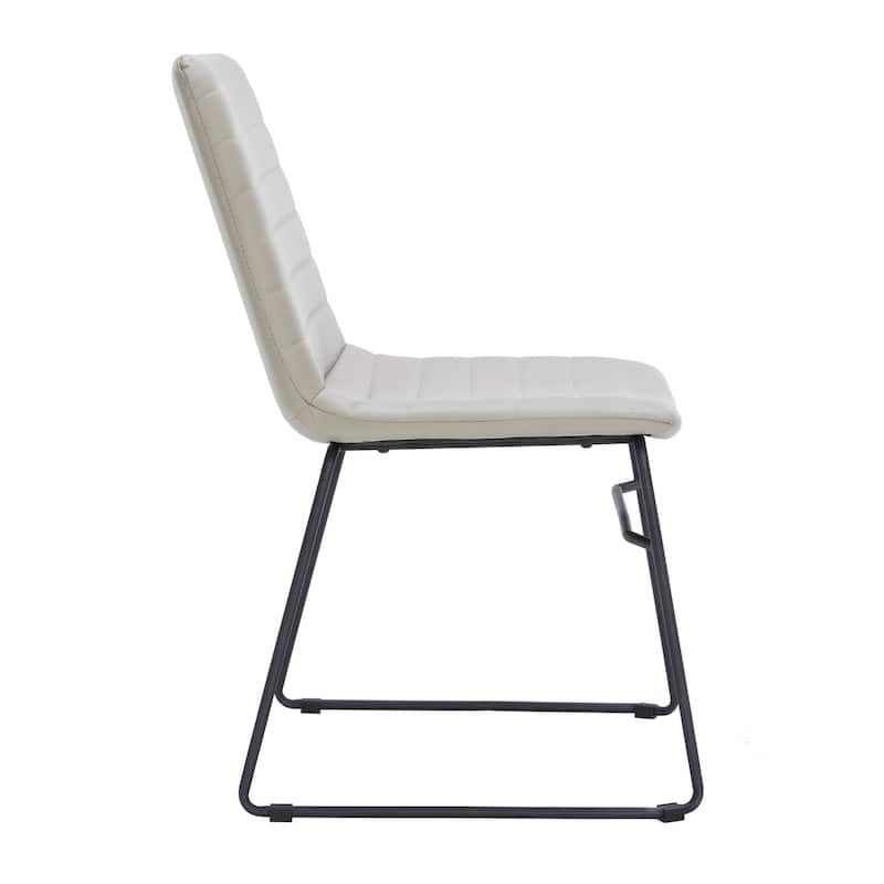 Zylar Modern Leather Guest Chair with Lumbar Support, Stainless Steel Base, High-Density Foam, Floor Protectors, 300 lb Capacity
