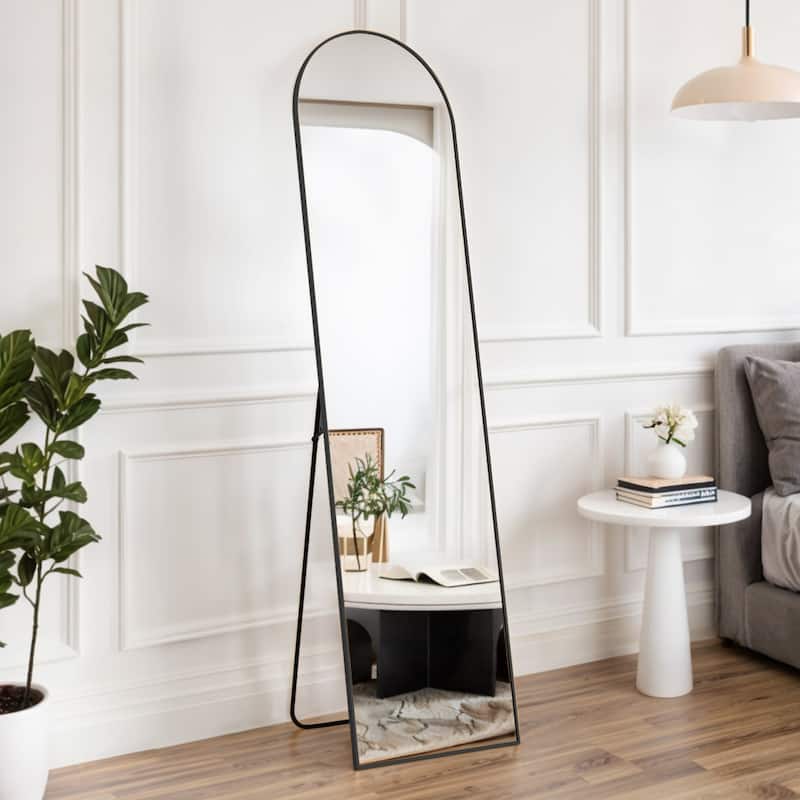 Mirror Full Length Body Wall Mirrors with Shatter-Proof Glass, Floor Standing for Bedroom Cloakroom - Black - 59*16"