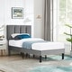 preview thumbnail 9 of 11, Javlergo Twin Size Upholstered Bed Frame Kids Bed with Height Adjustable Headboard for Boys & Girls Comfortable Sleep