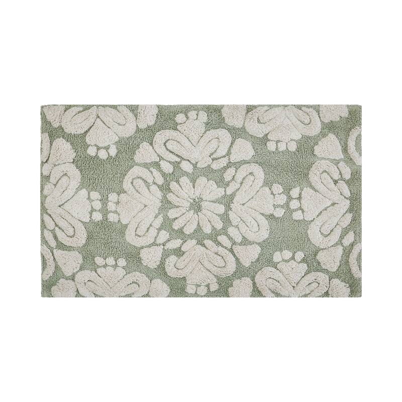 Better Trends 100% Cotton Soft & Super Absorbent Bathroom Rugs - Medallion Collection Non-Skid Latex Machine Washable Bath Mats