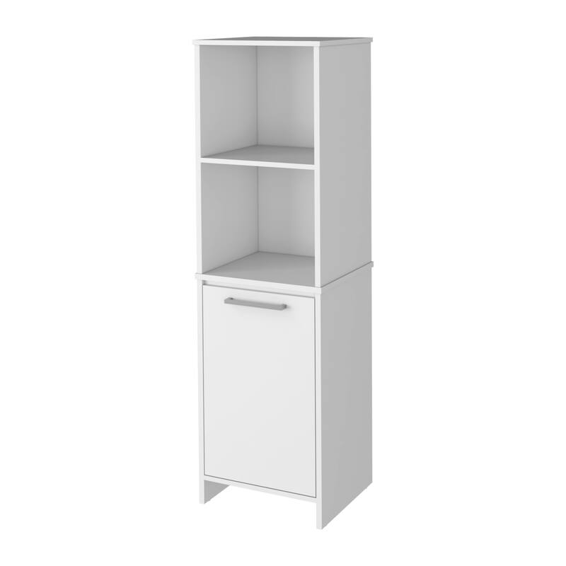 Danforth Pantry Cabinet, Single Door Cabinet, Four Shelves - White