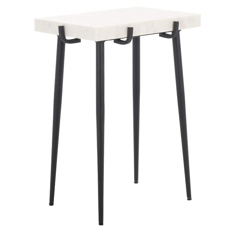 SAFAVIEH Home Bremen Marble Side Table - 18"W x 12"D x 23"H