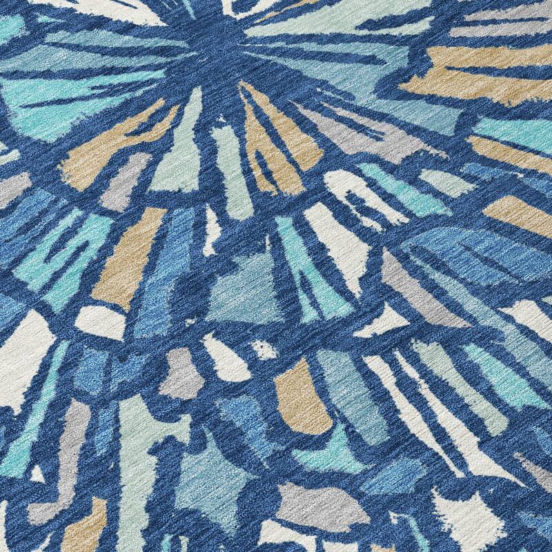 Machine Washable Indoor/ Outdoor Modern Zip Chantille Rug